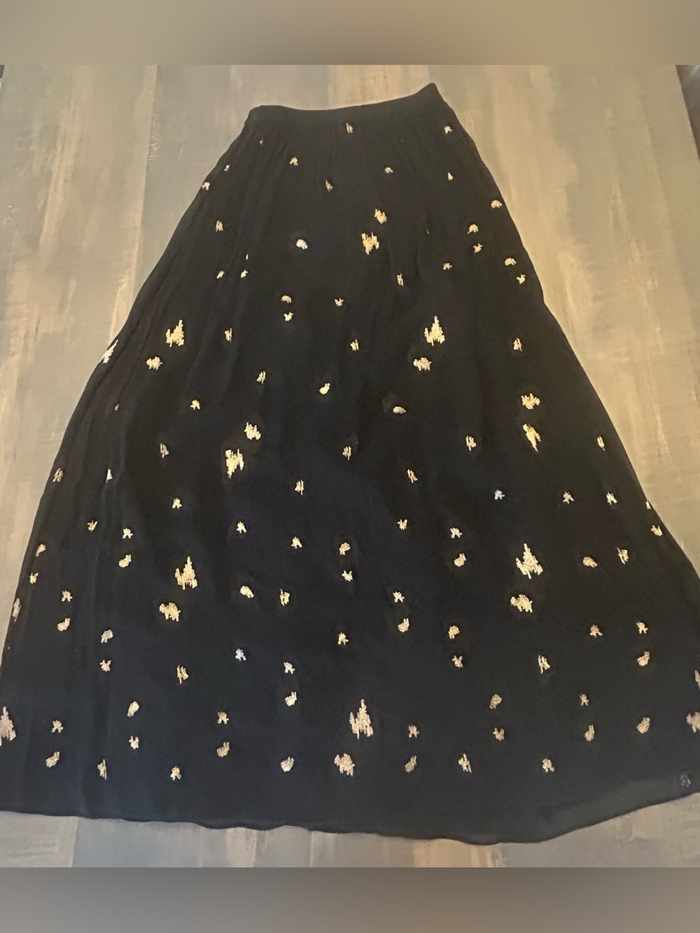 ✨ Stunning Anthropologie x Caballero "Starry Night" Metallic Jacquard Maxi Skirt